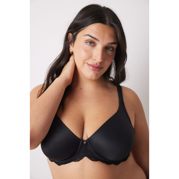 womensecret REAL čierna podprsenka z mikrovlákna a čipky 61804264