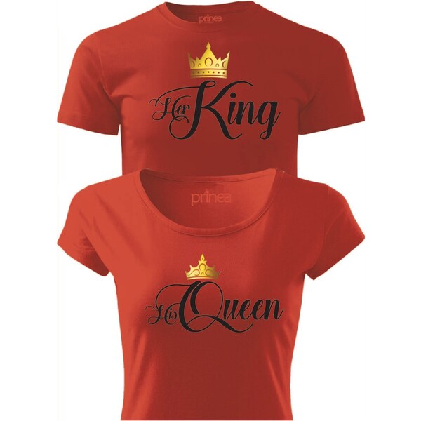 T-ričko Jeho Královná Jej Kráľ zlatá koruna (King a Queen) 61804421