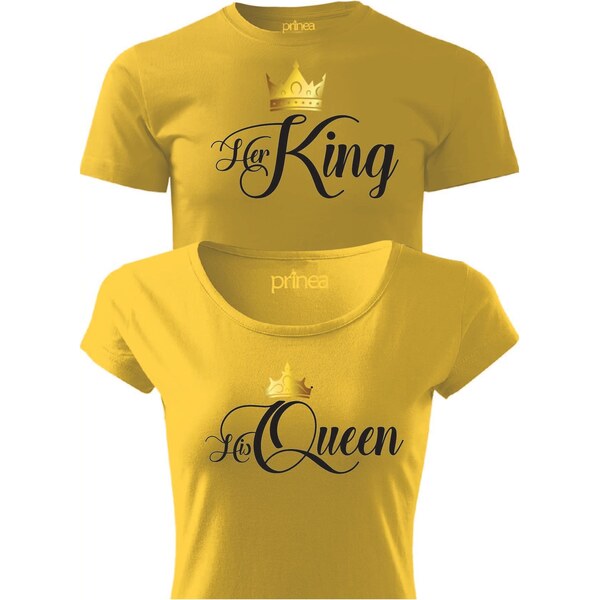 T-ričko Jeho Královná Jej Kráľ zlatá koruna (King a Queen) 61804420