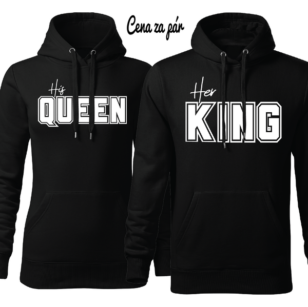 T-ričko Mikiny Jeho kráľovná Jej kráľ mikiny pre páry(King a Queen) 61804899