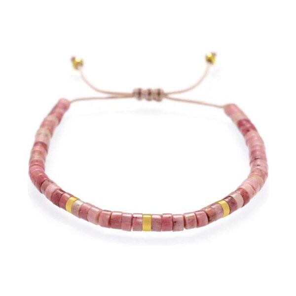 Dámsky náramok ružový rodonit Rondel Trimakasi 61805985