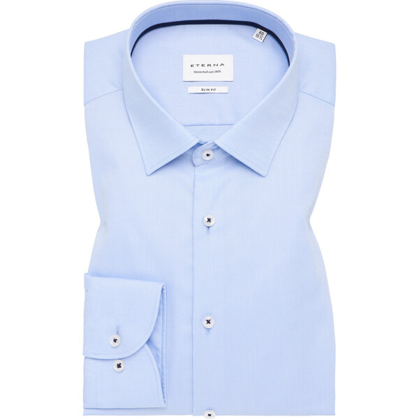 Pánska elegantná Natté modrá košeľa ETERNA SLIM FIT zo 100% bavlny 61898875