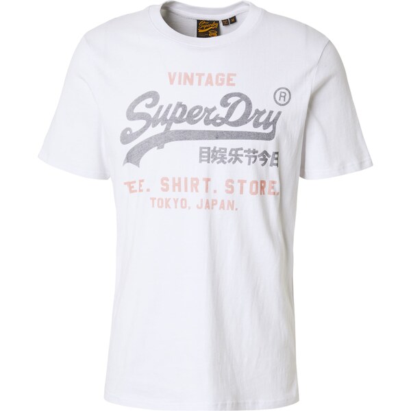 Superdry Tričko Heritage tmavosivá / broskyňová / biela 61949293