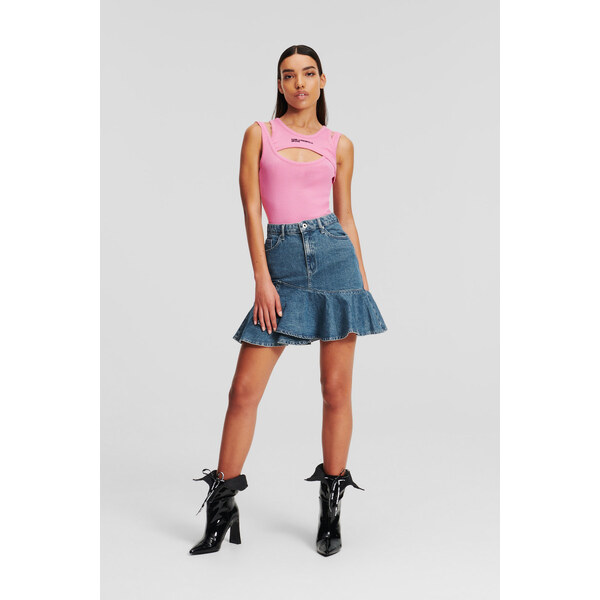 SUKŇA KARL LAGERFELD JEANS KLJ RUFFLE DENIM SKIRT 55485063