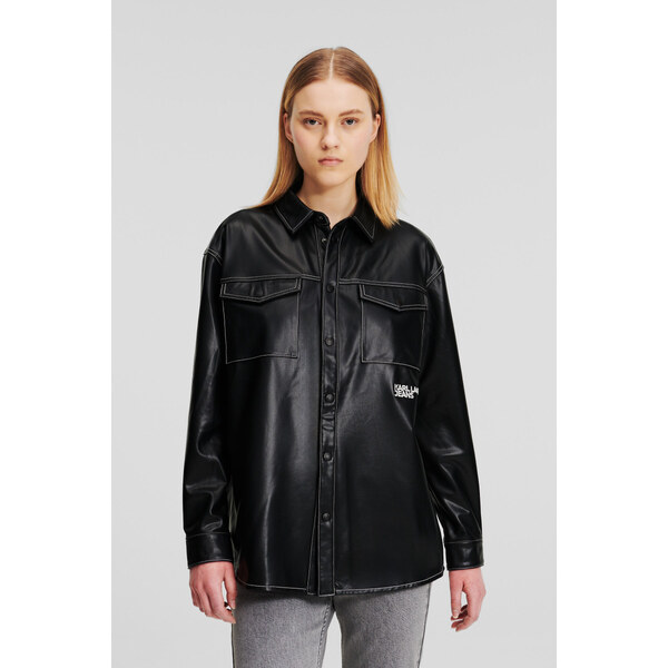 KOŠEĽA KARL LAGERFELD JEANS KLJ FAUX LEATHER OVERSHIRT 55485078