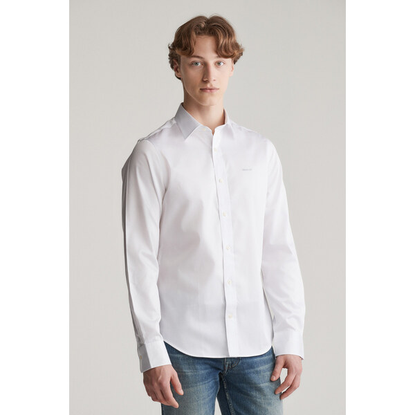 KOŠEĽA GANT SLIM SATEEN SHIRT WHITE 64936698