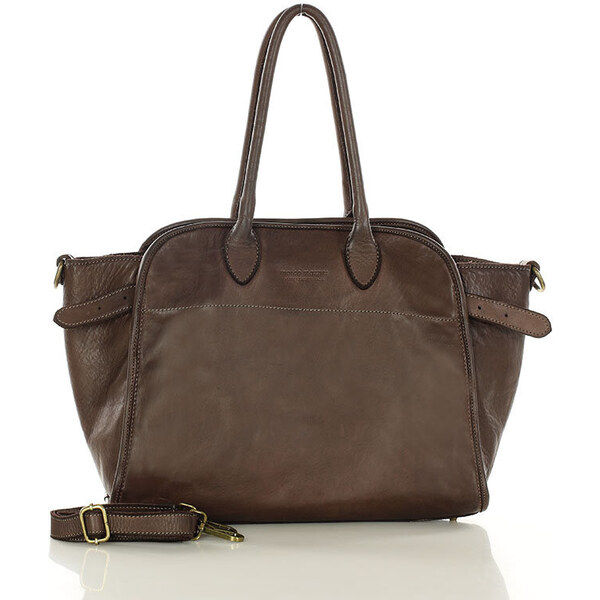 MARCO MAZZINI Taška z talianskej prírodnej kože | tmavohnedá v251c 61815558