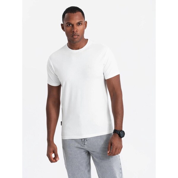 Ombre Clothing Moderné biele pánske tričko V1 TSCT-0220 61815579