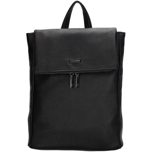 Charm London Čierny elegantný kožený batoh Noire 61817031