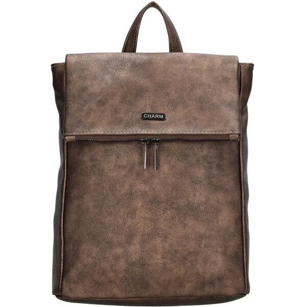 Charm London Hnedý elegantný kožený batoh Noire 61817036