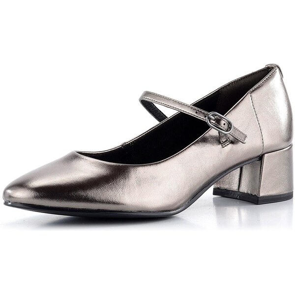 Tamaris lodičky so širokým podpätkom a priehlavkovým pásikom Pewter 1 62752171