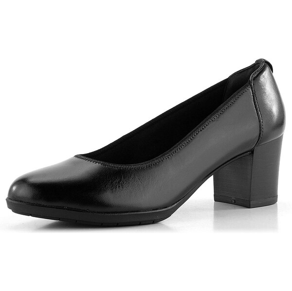 Tamaris kožené lodičky so širokým podpätkom čierne 1-22416-43 62752180