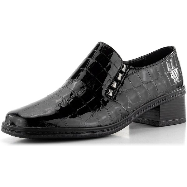 Gabor uzavreté poltopánky s pružnou vsadkou lakované kroko čierne 04 62752310