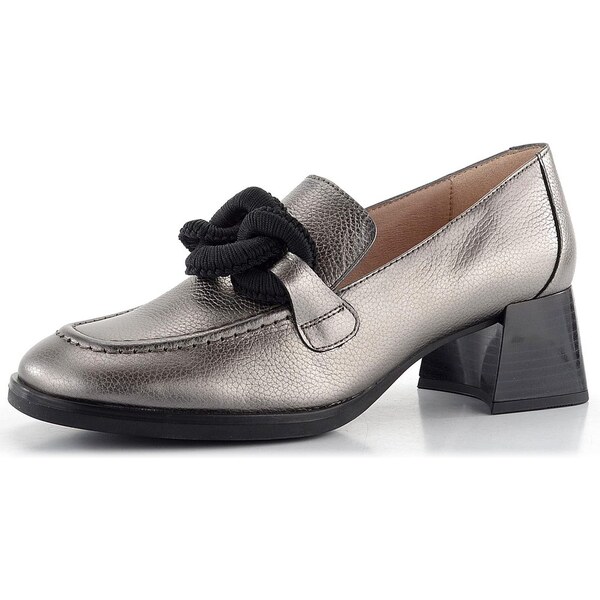 Hispanitas metalické poltopánky s opletanou sponou acero Milan 62752321