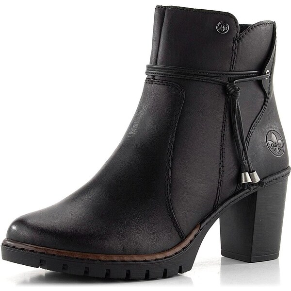 Rieker elegantní kotník na podpatku černý Y2567-00 62752009