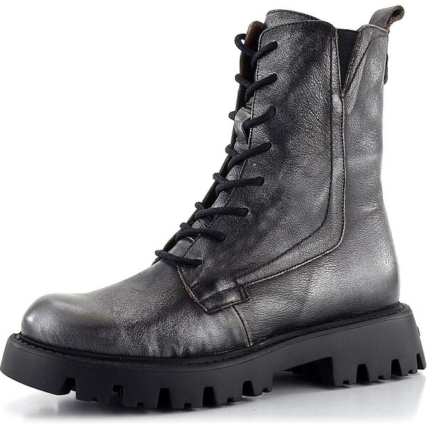 Wonders šněrovací kotník na hrubé podešvi Plomo/Negro C-7502 62752038