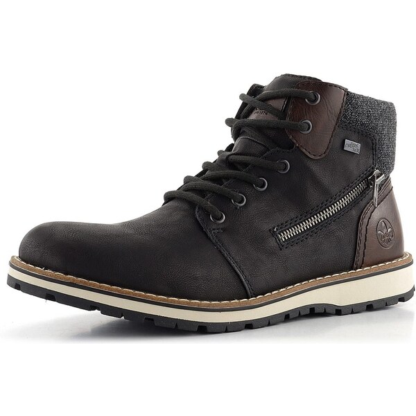 Rieker pánska šnurovacia členková obuv s membránou čierno-šedá 38441 62752093