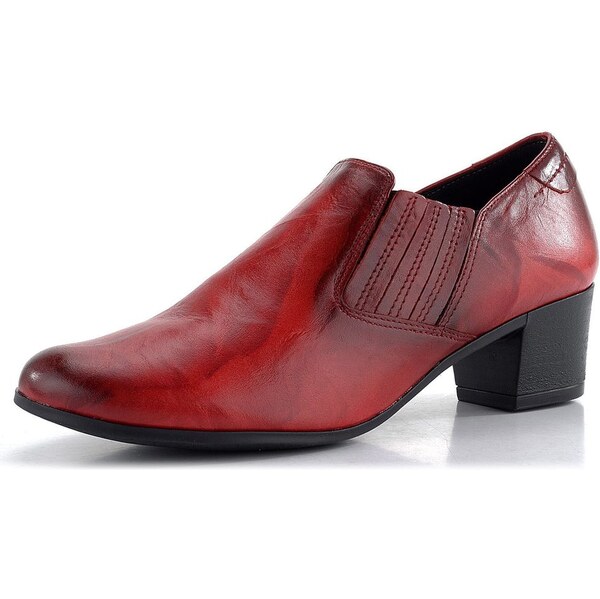 Barton červené poltopánky na podpätku 2346 62752244