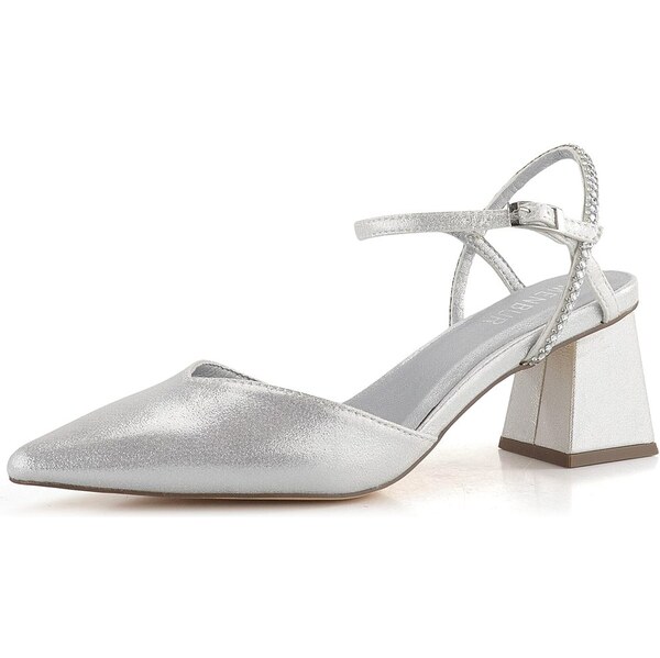 Menbur spoločenské lodičky s voľnou pätou Plata/Silver 25762 62752298