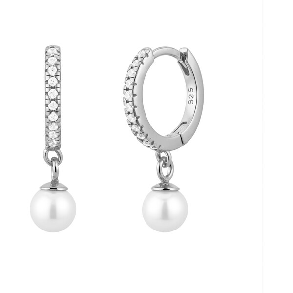 Olivie Stříbrné náušnice s perlou 9350 65048779