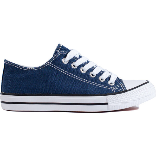 SHELOVET Tmavomodré klasické plátené tenisky WQ-801BL 66148240