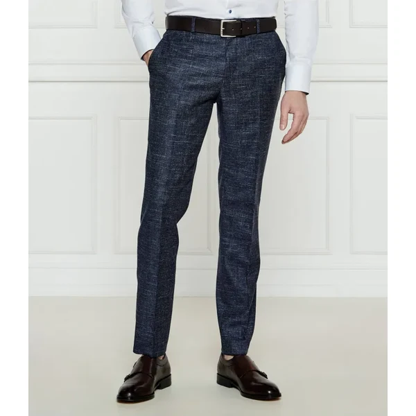 BOSS BLACK Vlnené nohavice H-Genius-251 | Slim Fit | s prímesou ľanu 61818629