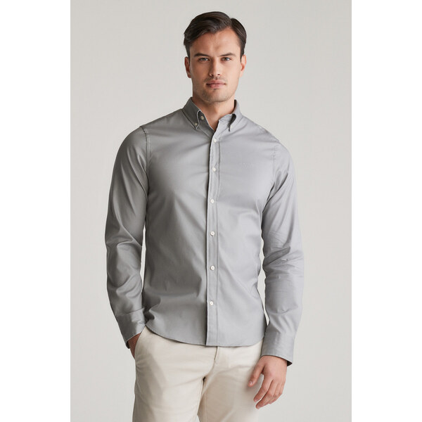 KOŠEĽA GANT SLIM PINPOINT OXFORD SHIRT STONE GREY 57940456