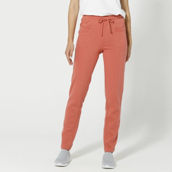 Jednofarebné dlhé moltonové nohavice staroružová 050 Blancheporte 56607510