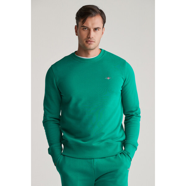 MIKINA GANT REG SHIELD C-NECK SWEAT DEEP GREEN 61866373