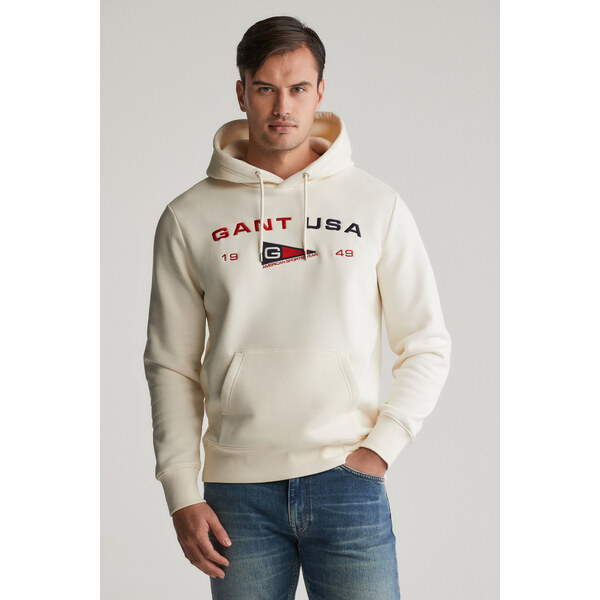 MIKINA GANT GRAPHIC SWEAT HOODIE CREAM 61866380
