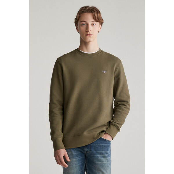 MIKINA GANT TEXTURE C-NECK SWEAT JUNIPER GREEN 61866391