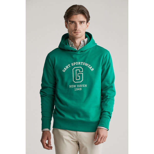 MIKINA GANT GRAPHIC SWEAT HOODIE DEEP GREEN 61866392