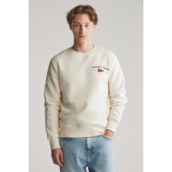 MIKINA GANT GRAPHIC C-NECK CREAM 61866394