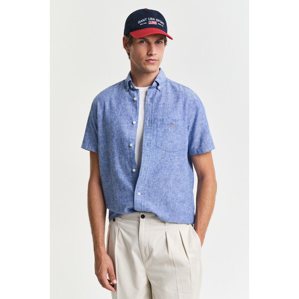 KOŠEĽA GANT REG COTTON LINEN SS SHIRT RICH BLUE 61838219