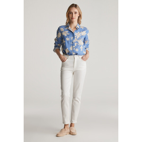 DŽÍNSY GANT SLIM CROPPED WHITE JEANS EGGSHELL 61838223