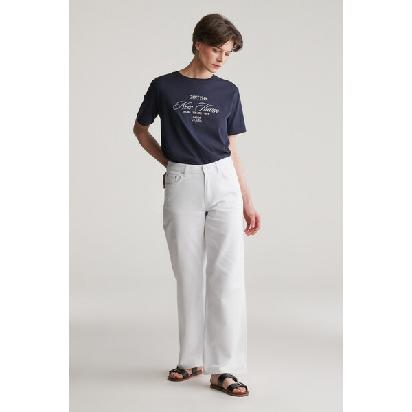 DŽÍNSY GANT REL STRAIGHT WHITE JEANS EGGSHELL 61838226
