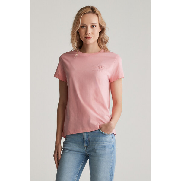 TRIČKO GANT REG TONAL SHIELD SS T-SHIRT GERANIUM PINK 61838239