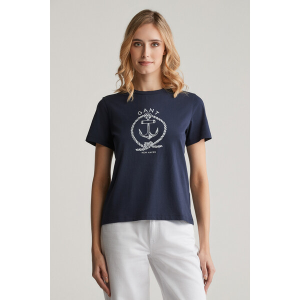 TRIČKO GANT REG GRAPHIC SS T-SHIRT EVENING BLUE 61838272