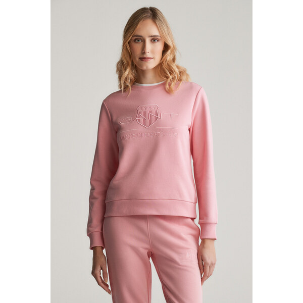 MIKINA GANT REG TONAL SHIELD C-NECK SWEAT GERANIUM PINK 61838286