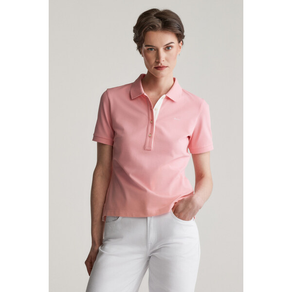 POLOKOŠEĽA GANT CONTRAST COLLAR SS PIQUE POLO GERANIUM PINK 61838303