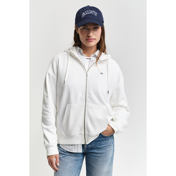 MIKINA GANT SHIELD ZIP HOODIE EGGSHELL 61838307