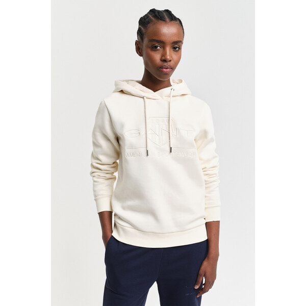 MIKINA GANT REG TONAL SHIELD HOODIE LINEN 61838322