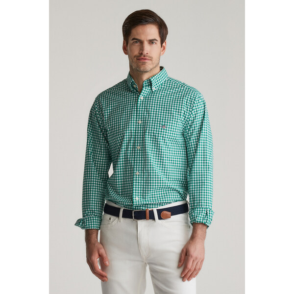 KOŠEĽA GANT REG CLASSIC POPLIN GINGHAM SHIRT DEEP GREEN 61838201