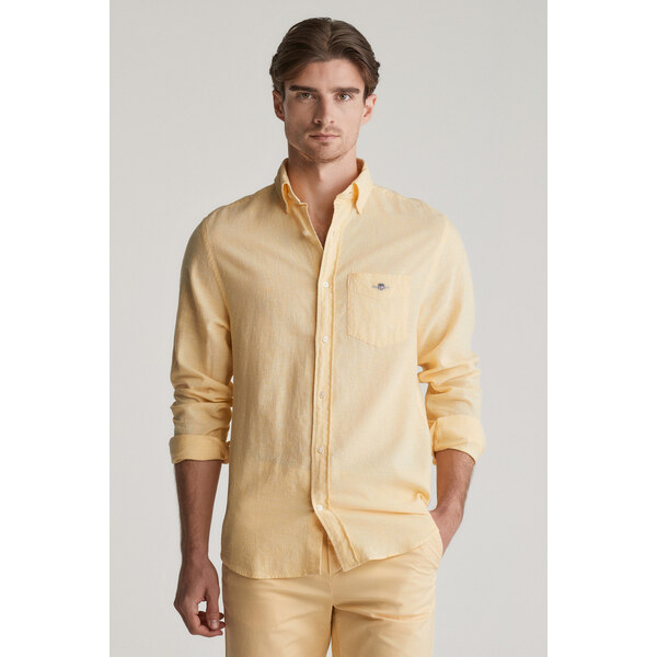 KOŠEĽA GANT REG COTTON LINEN SHIRT BANANA YELLOW 61838215