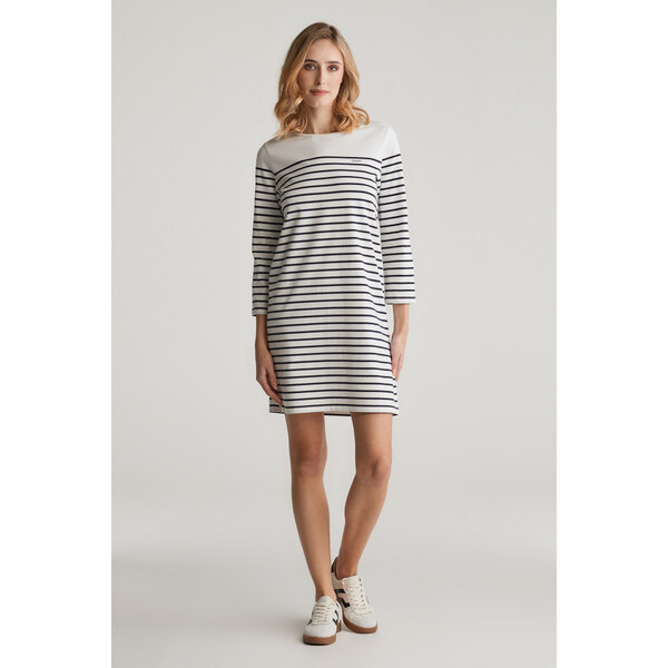 ŠATY GANT REG BRETON BRACELET SLEEVE DRESS EGGSHELL 61838277