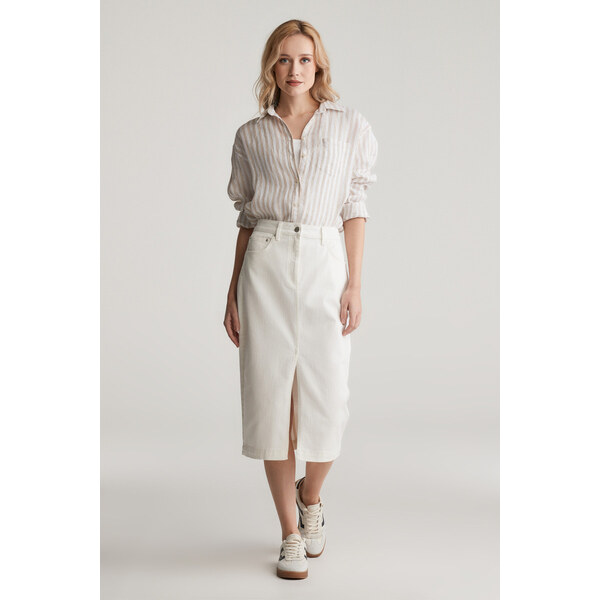 SUKŇA GANT WHITE DENIM SLIT SKIRT EGGSHELL 61838333