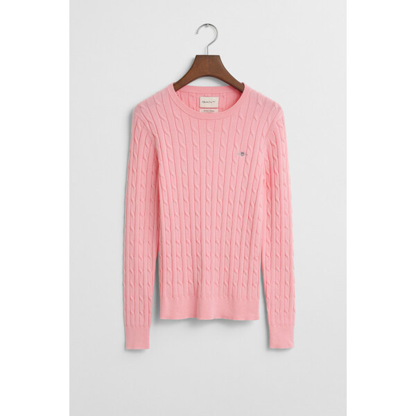 SVETER GANT STRETCH COTTON CABLE C-NECK GERANIUM PINK 61838353