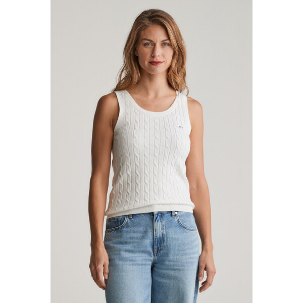 SVETER GANT STRETCH COTTON CABLE TANK TOP EGGSHELL 61838362