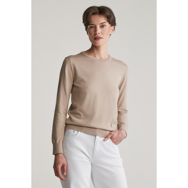 SVETER GANT FINE KNIT C-NECK DRY SAND 61838366
