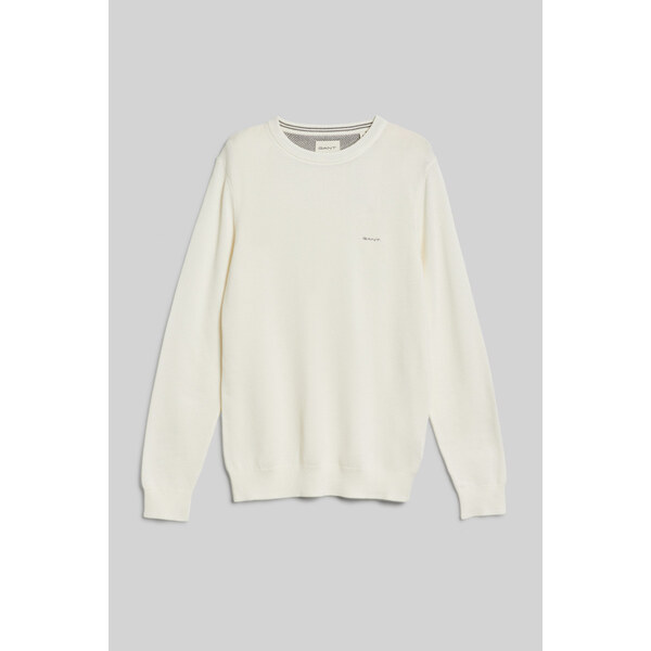 SVETER GANT COTTON PIQUE C-NECK EGGSHELL 61838418
